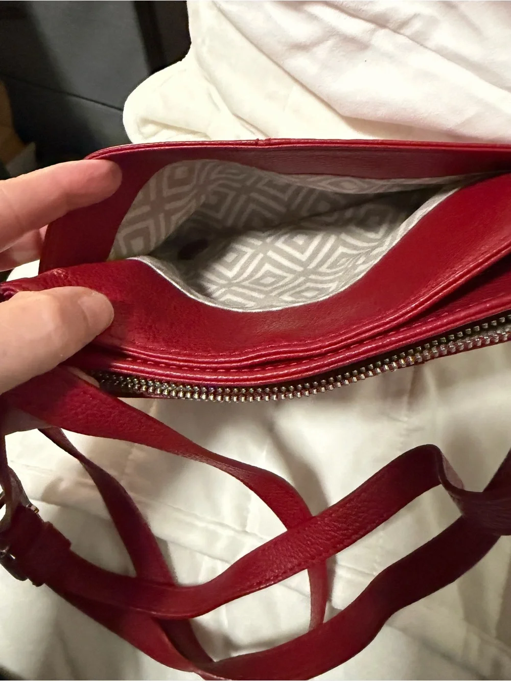 Women’s Brighton Lipstick Red Studded Crossbody Bag